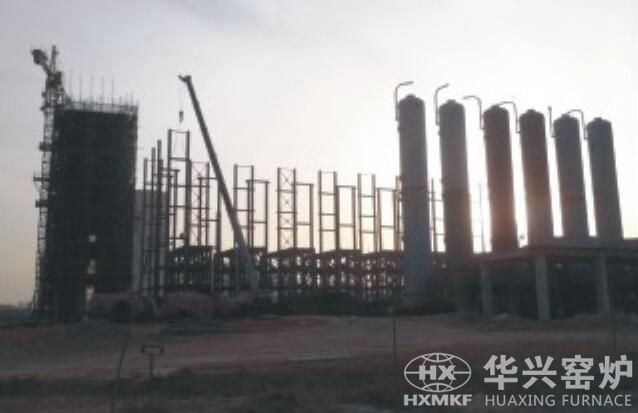 宁夏宝塔石化集团90万吨/年兰炭项目工地施工现场